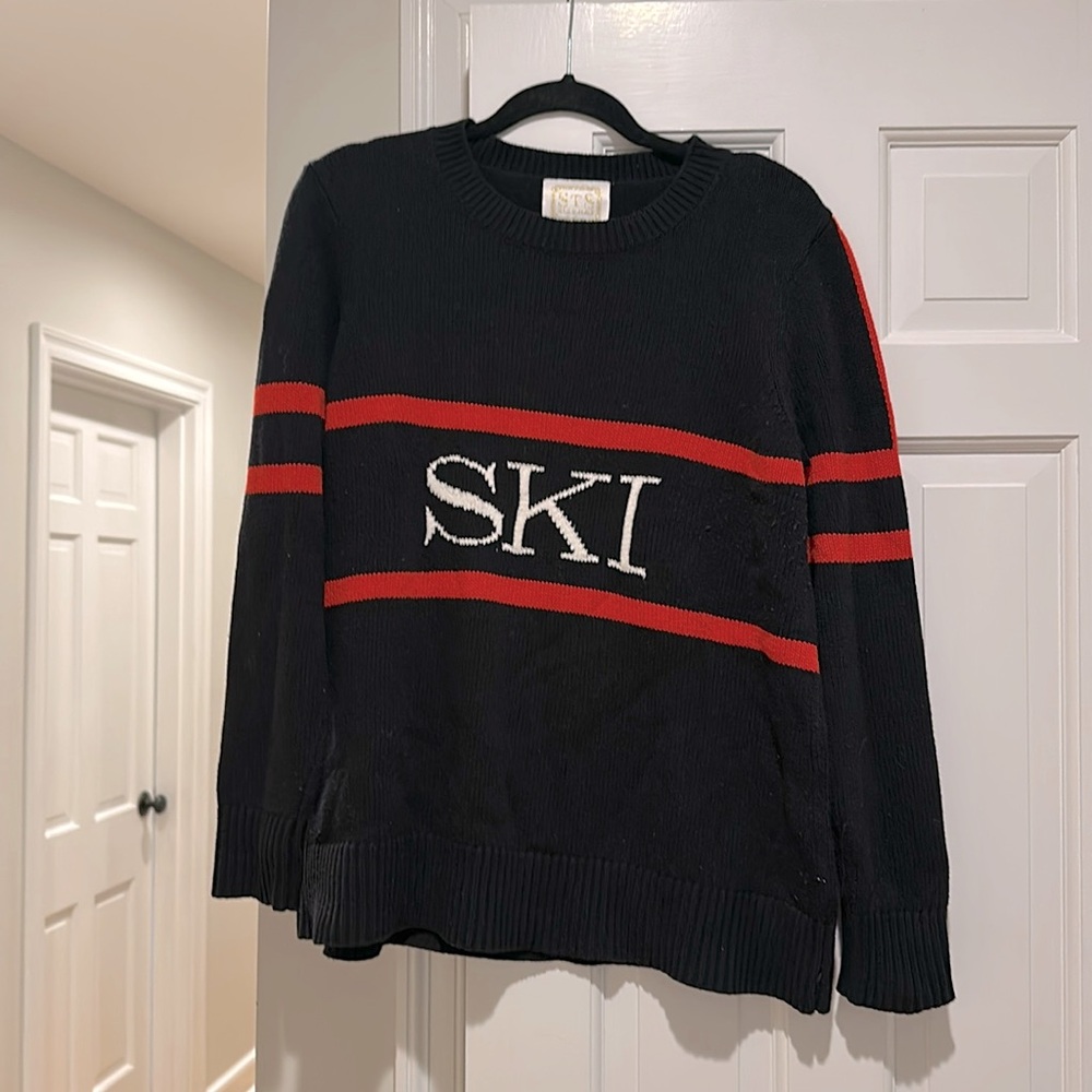 Sail to sable navy Ski sweater, cotton blend, size XL